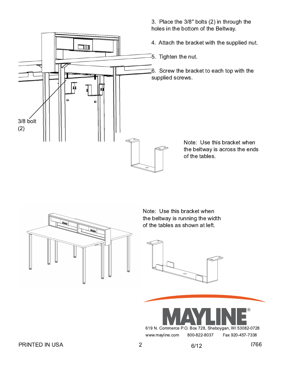 Mayline Technology Beltway User Manual | Page 2 / 3