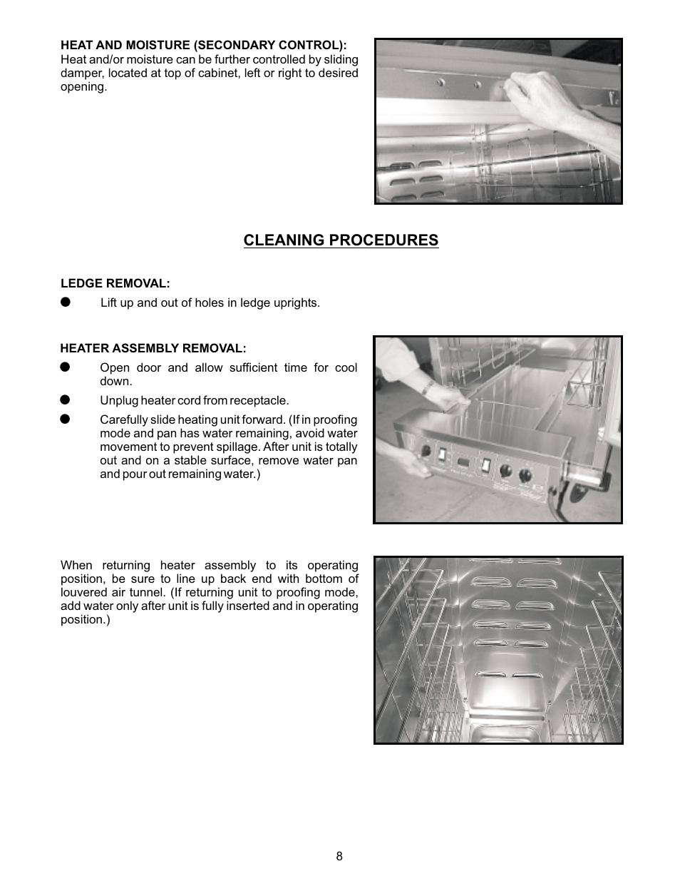 Bakers Pride Classic-Line Proofer Heater CPH70-MP17 User Manual | Page 8 / 16