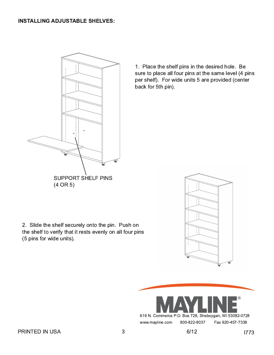 Mayline Laminate Casegoods User Manual | Page 3 / 6