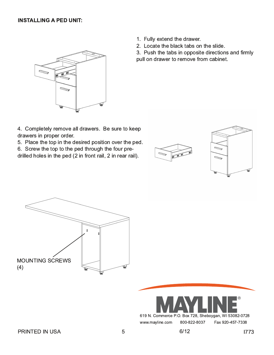 Mayline Laminate Casegoods User Manual | Page 5 / 6