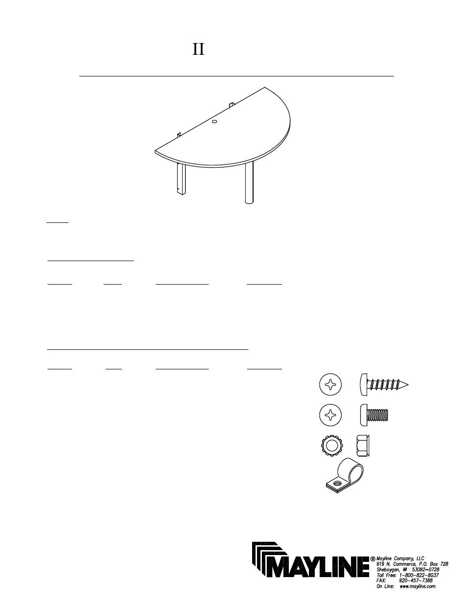 Mayline CSII Team Table User Manual | 3 pages