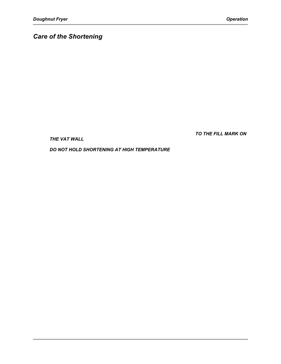 Care of the shortening | BKI DNF User Manual | Page 14 / 24