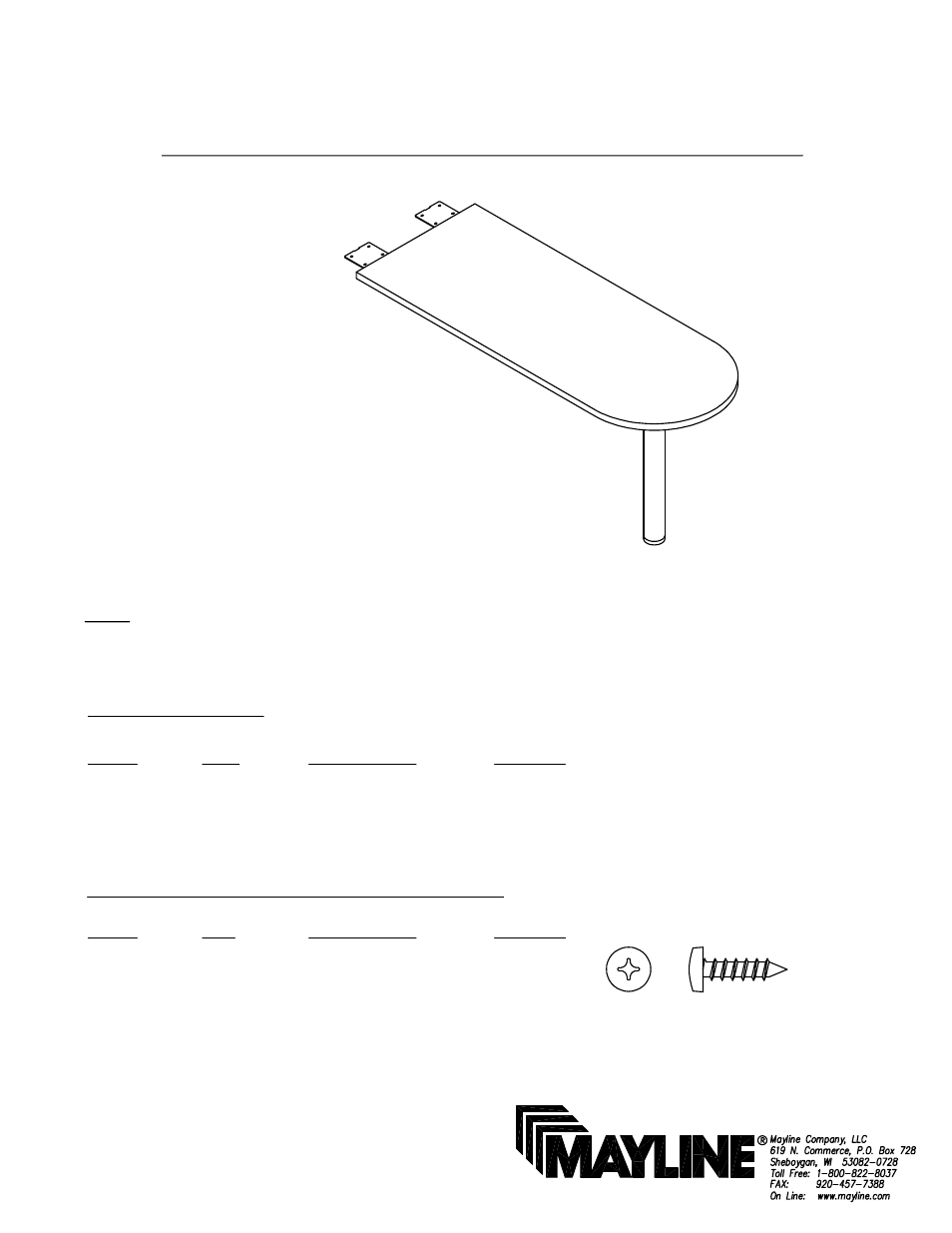 Mayline CSII Adjacent Peninsula User Manual | 3 pages