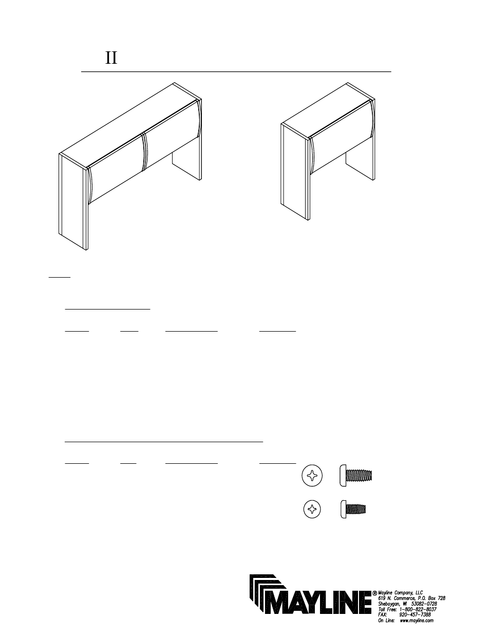 Mayline CSII Overhead w/Flipper Door User Manual | 4 pages