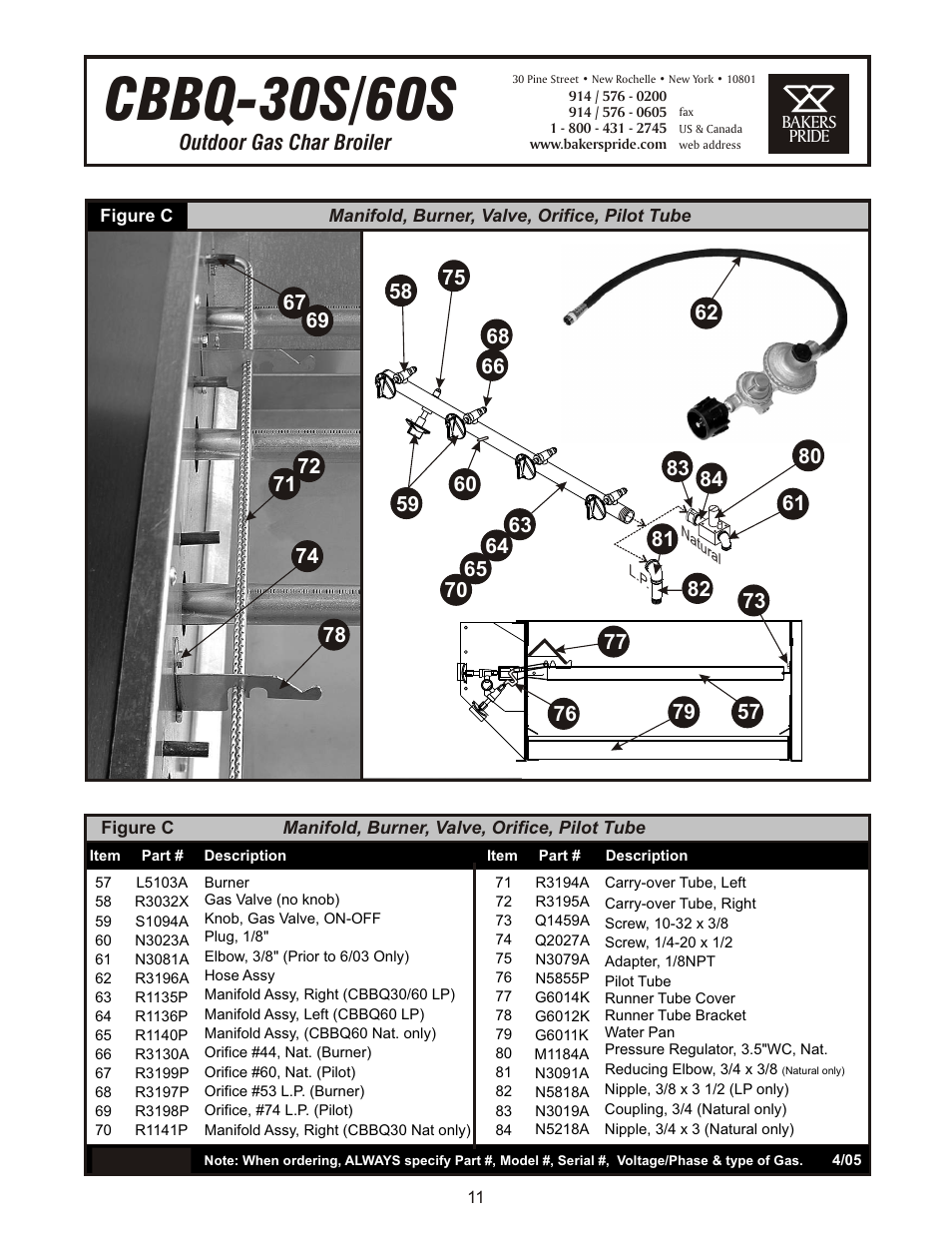 Cbbq-30s/60s | Bakers Pride CBBQ-30S User Manual | Page 11 / 12