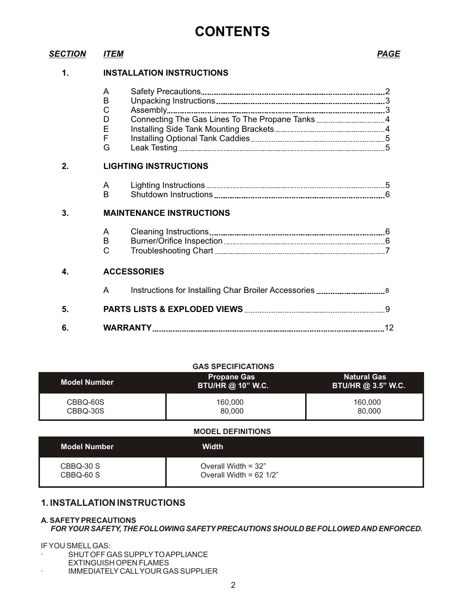 Bakers Pride CBBQ-30S User Manual | Page 2 / 12