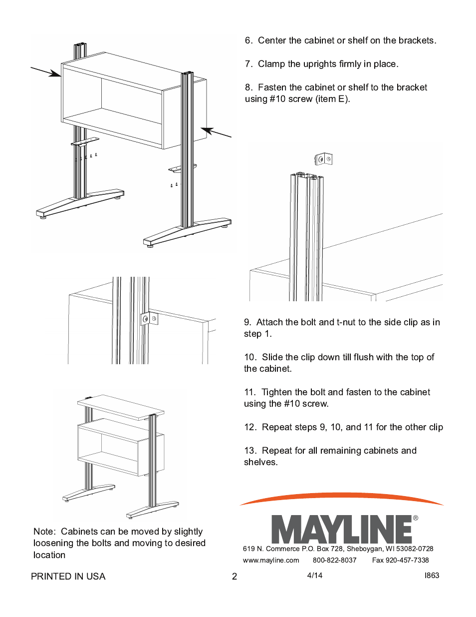 Mayline Cabinet Shelf User Manual | Page 2 / 2