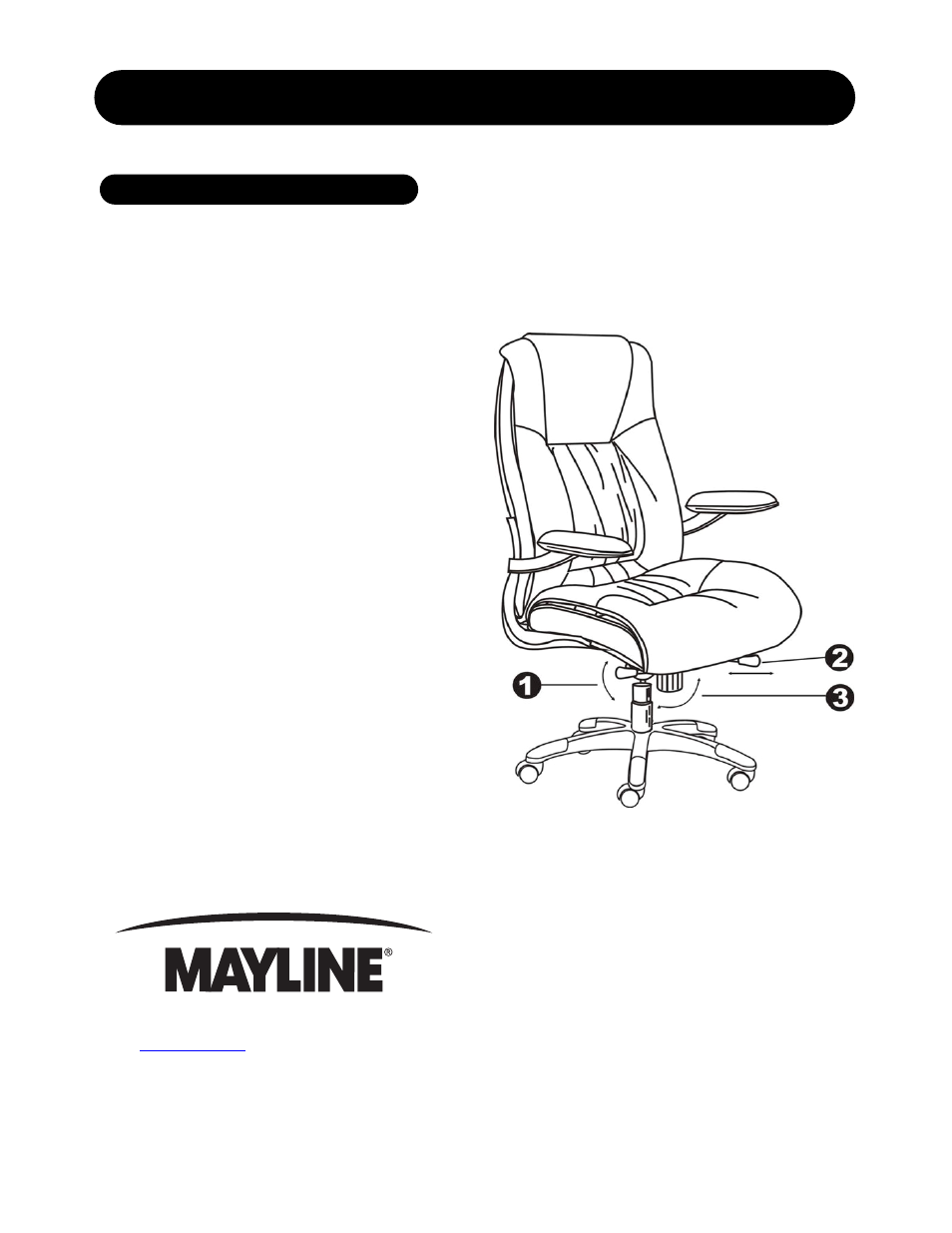 Mayline 100Series High-Back Chair User Manual | 2 pages