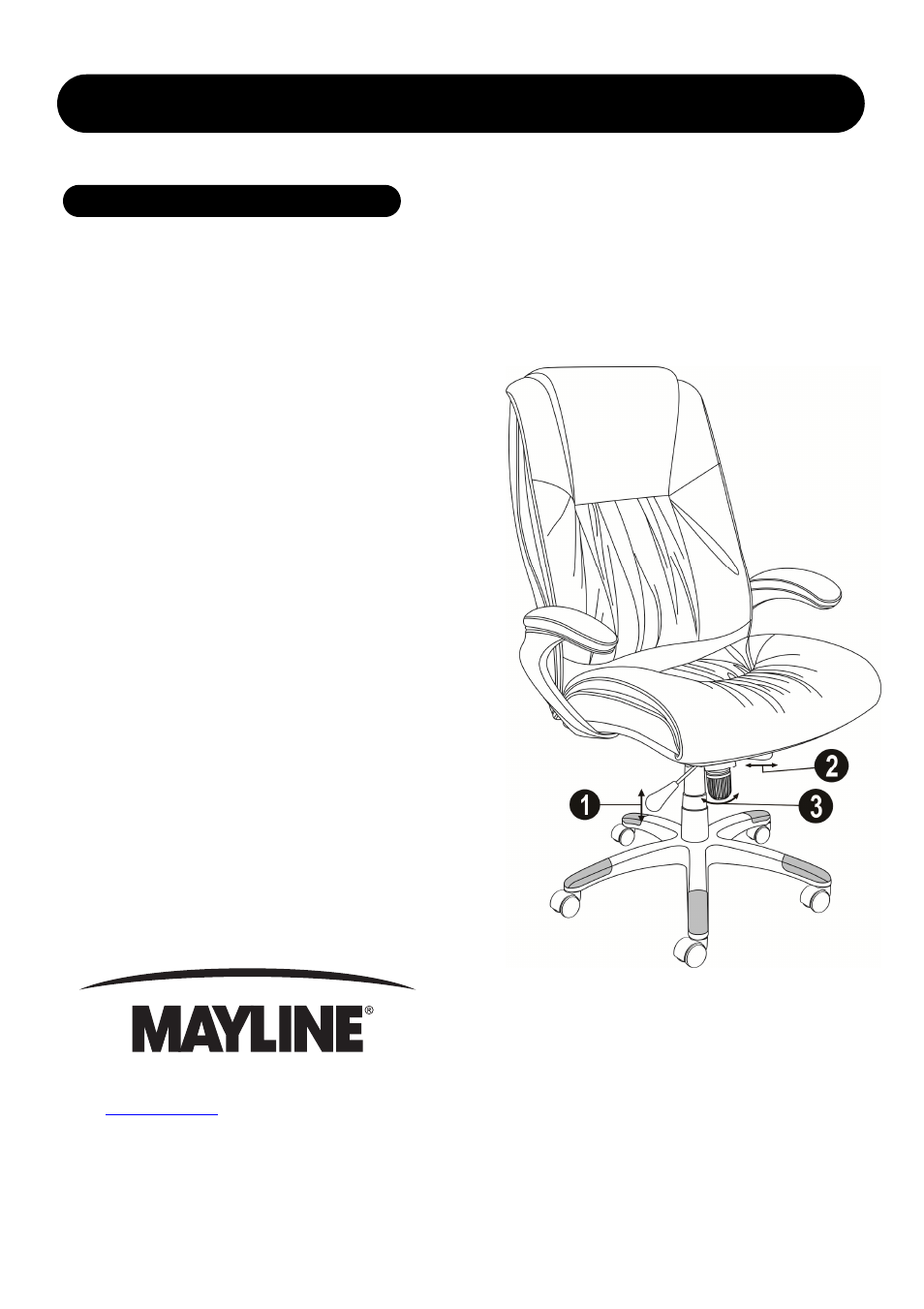 Mayline 100 Series High-Back Chair User Manual | 2 pages