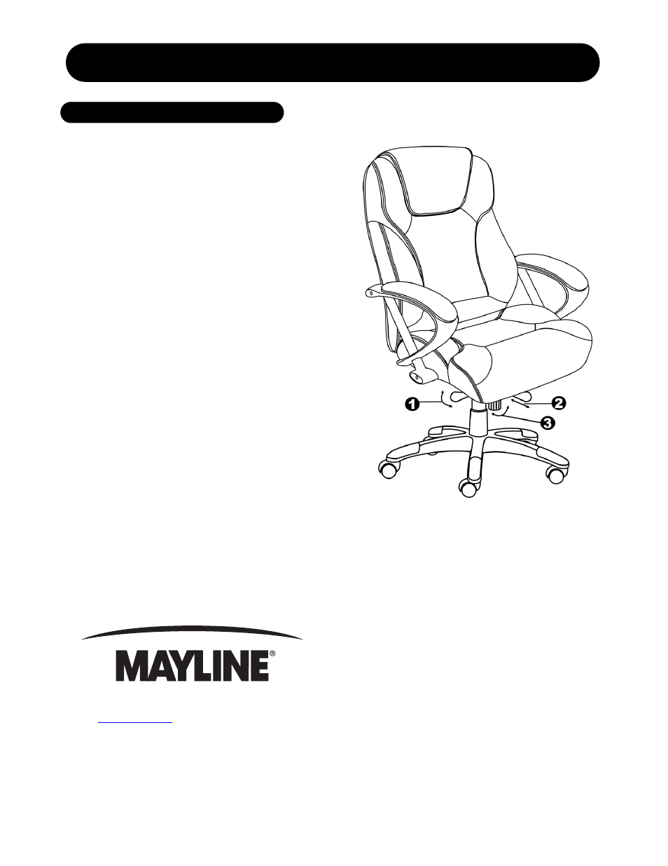 Mayline 300 Series High-Back Chair User Manual | 2 pages