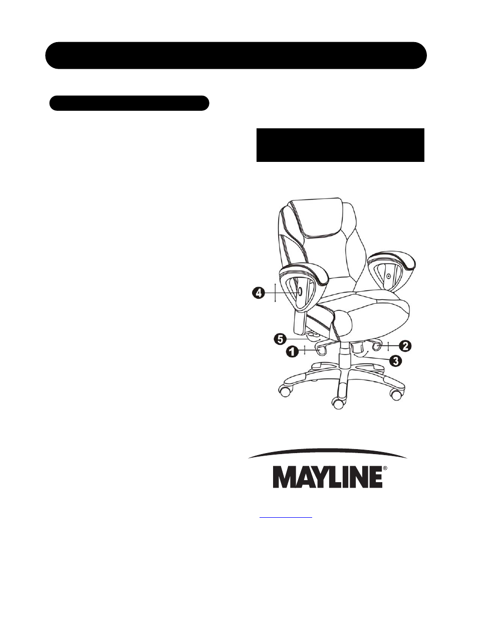 Mayline 300 Series Mid-Back Chair User Manual | 2 pages