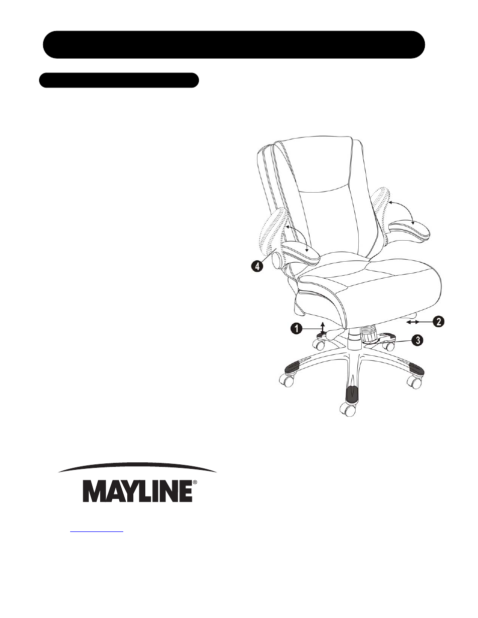 Mayline 600 Series High-Back Chair User Manual | 2 pages