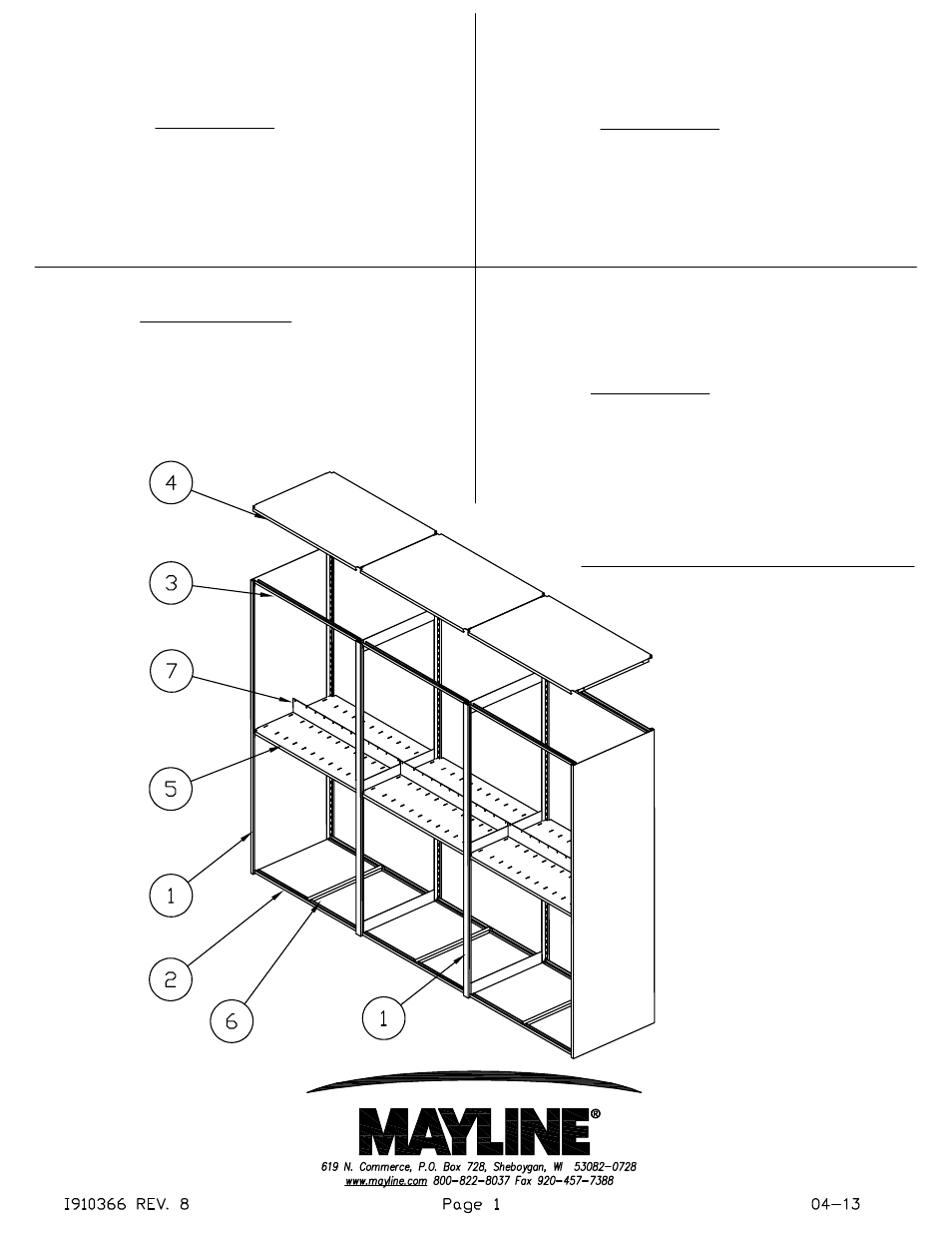 Mayline Four Post Shelving User Manual | 16 pages