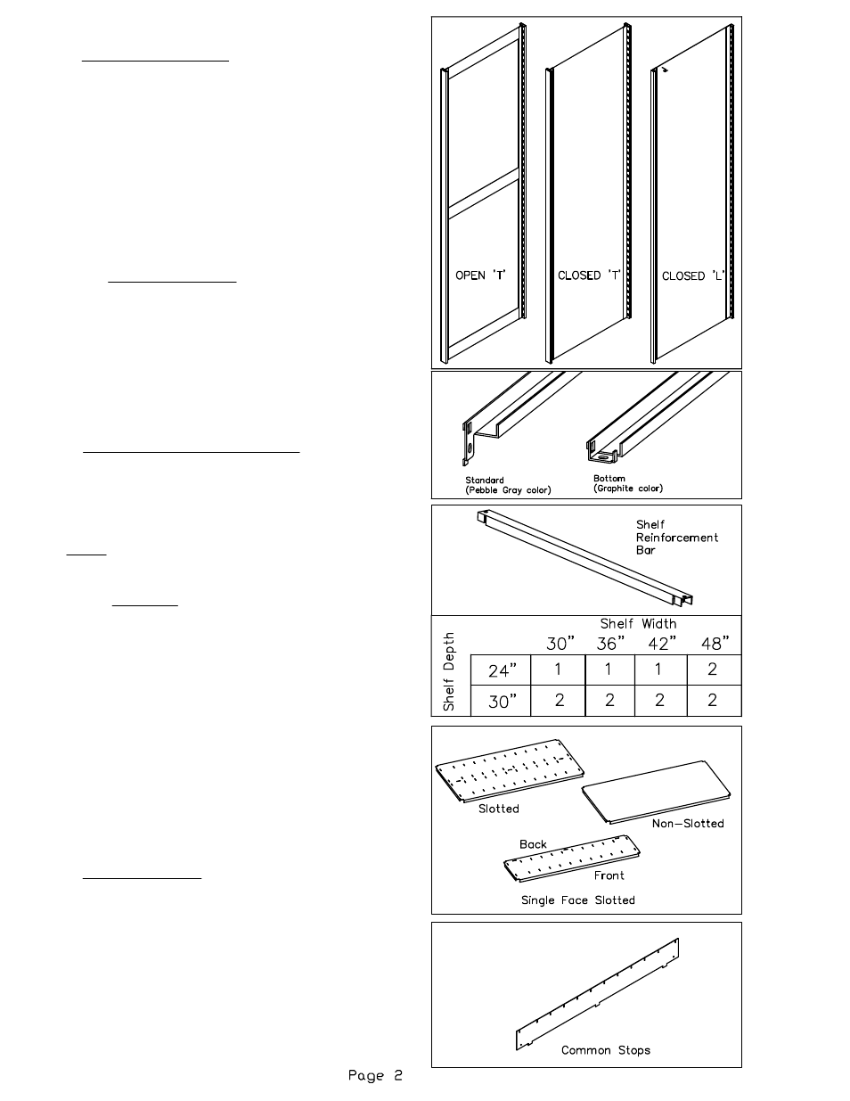 Mayline Four Post Shelving User Manual | Page 2 / 16