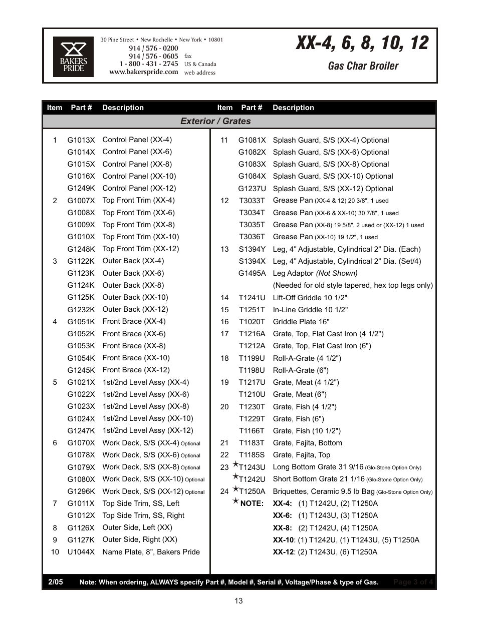 Gas char broiler | Bakers Pride Dante Series XX & CH User Manual | Page 13 / 16