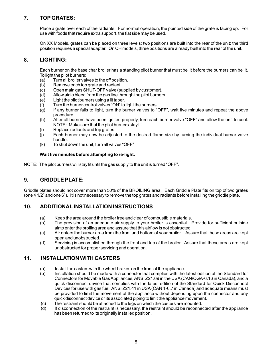 Bakers Pride Dante Series XX & CH User Manual | Page 5 / 16