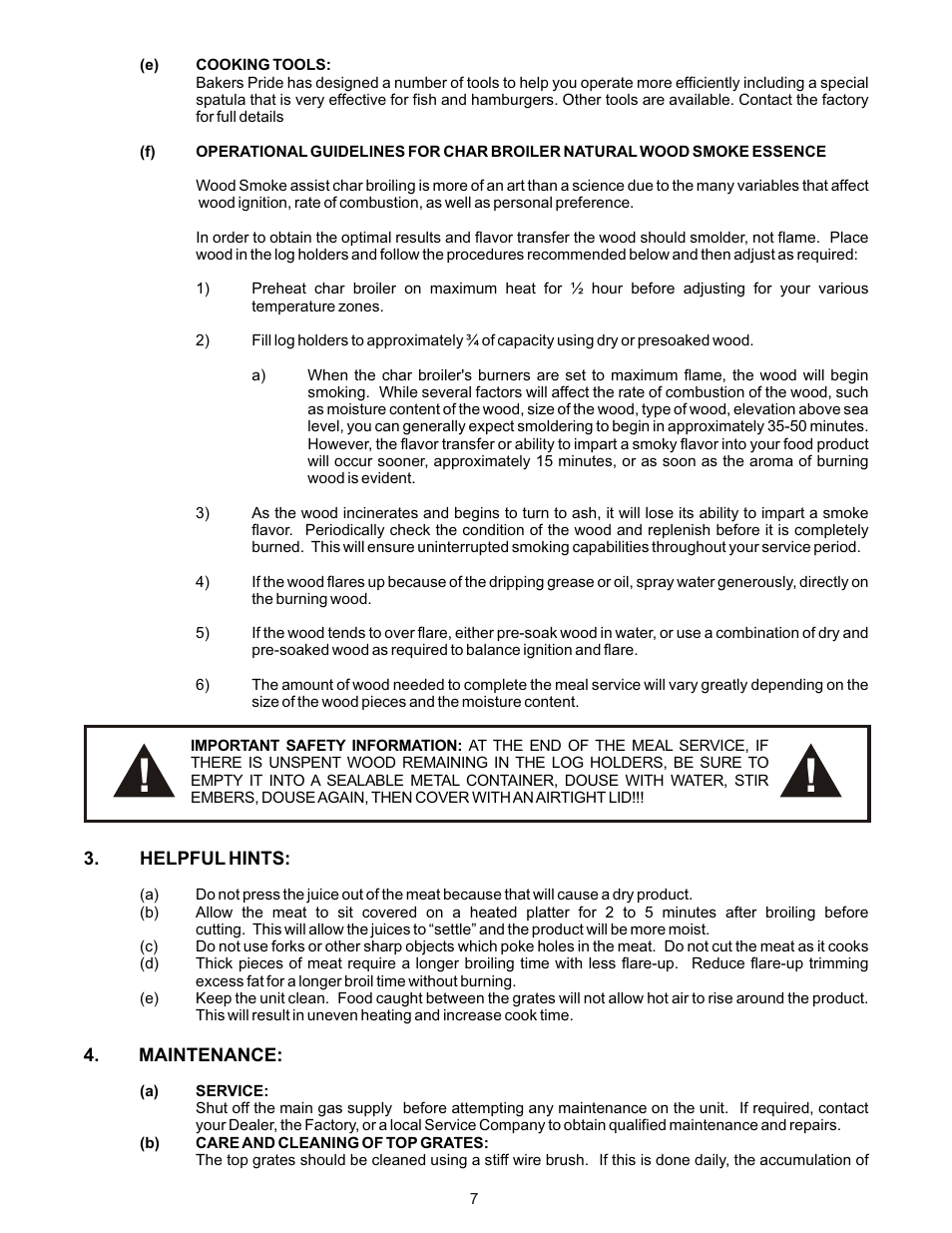 Bakers Pride Dante Series XX & CH User Manual | Page 7 / 16