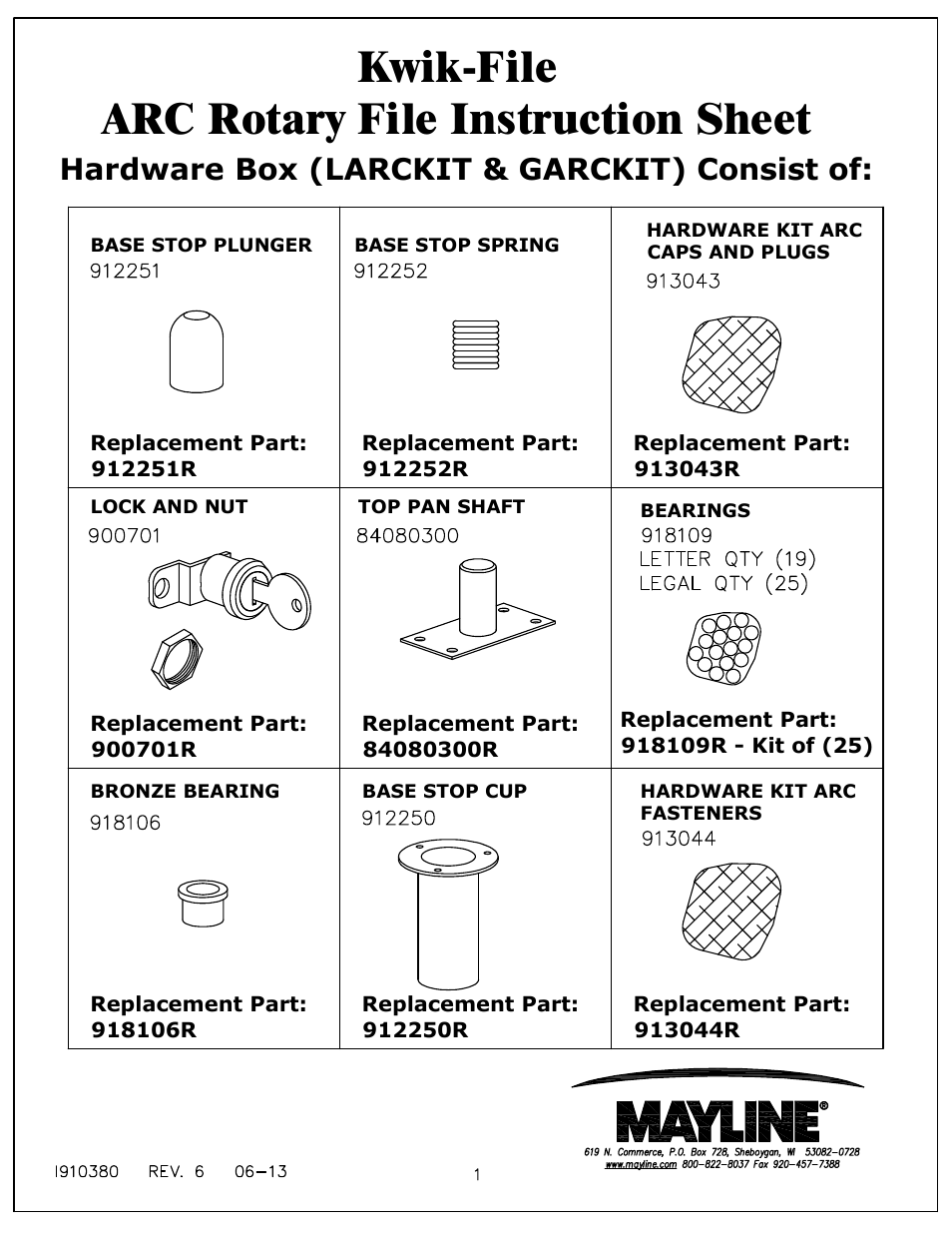 Mayline ARC Rotary Files User Manual | 16 pages