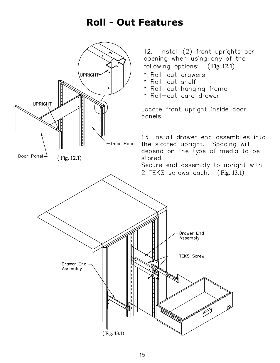 Roll - out features | Mayline ARC Rotary Files User Manual | Page 15 / 16