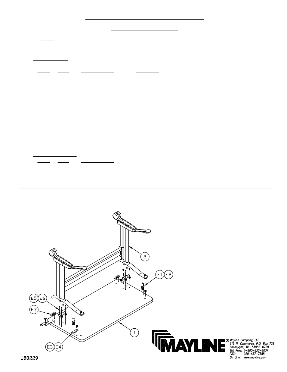 Mayline Talon Tables v1 User Manual | 4 pages