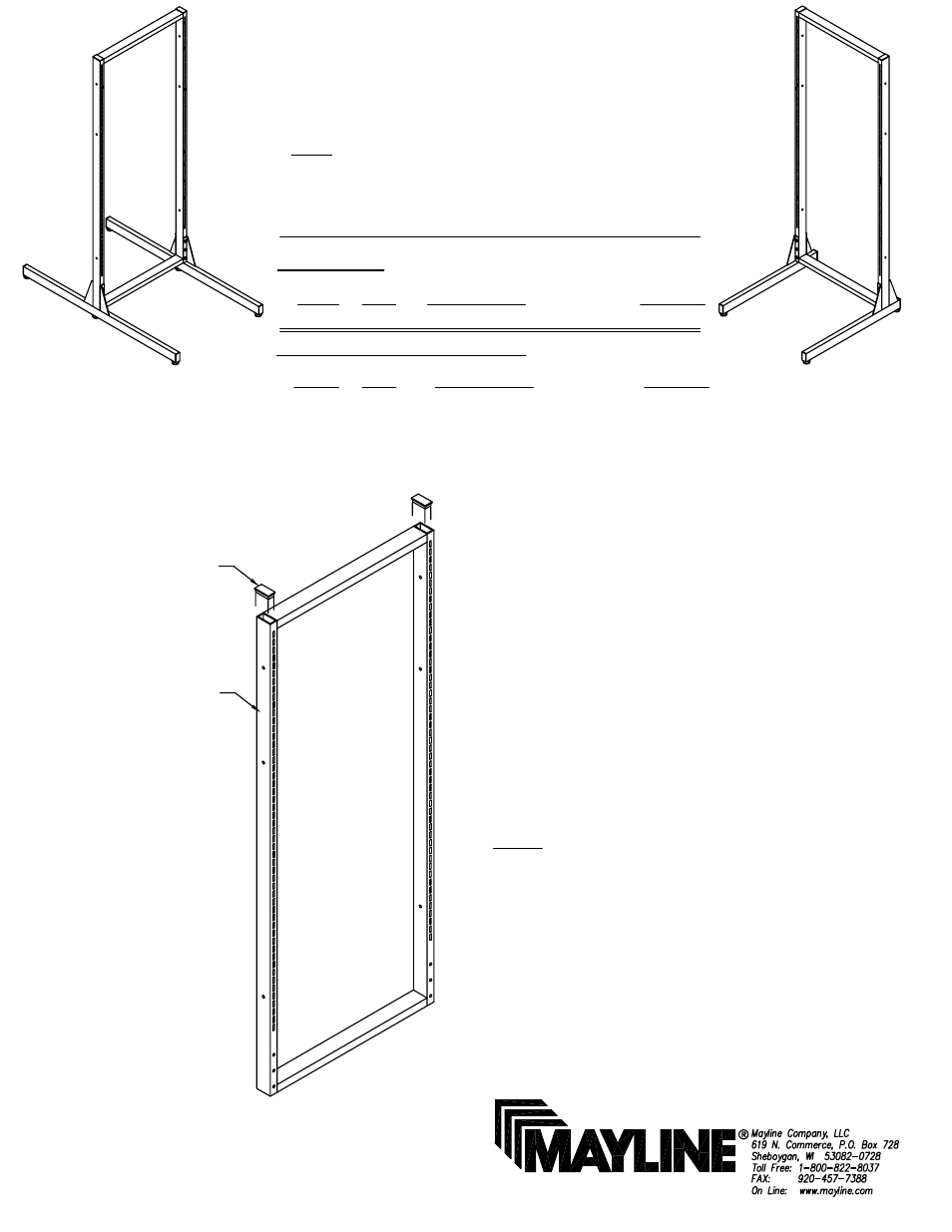 Mayline Maytrix Frame User Manual | 4 pages