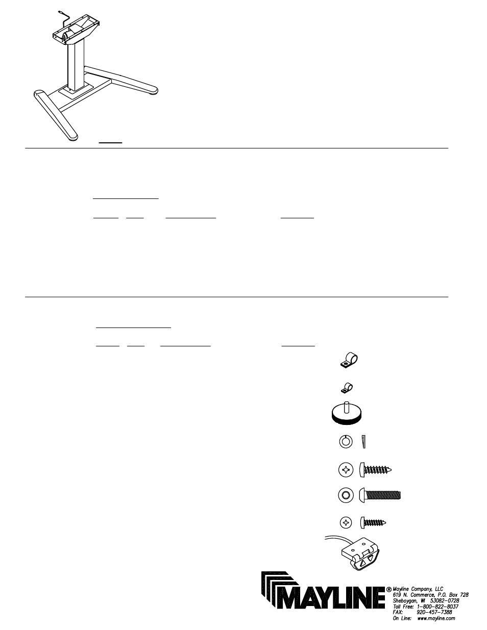 Mayline LT BASE User Manual | 3 pages