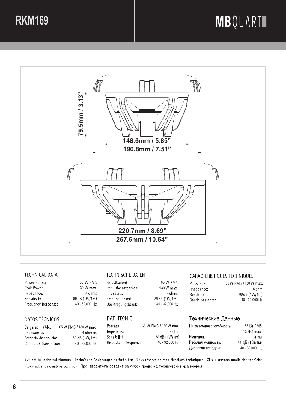 Rkm169 | MB QUART Reference RCM216 User Manual | Page 7 / 10