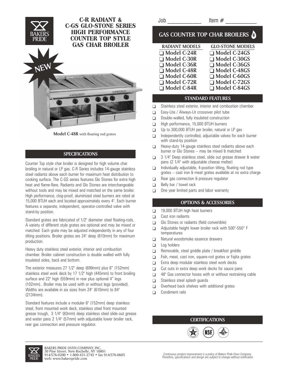 Bakers Pride C-48R User Manual | 2 pages