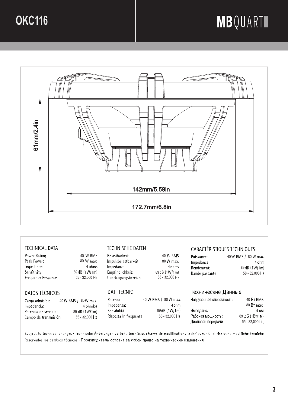 Okc116 | MB QUART Onyx OSC216 User Manual | Page 4 / 10