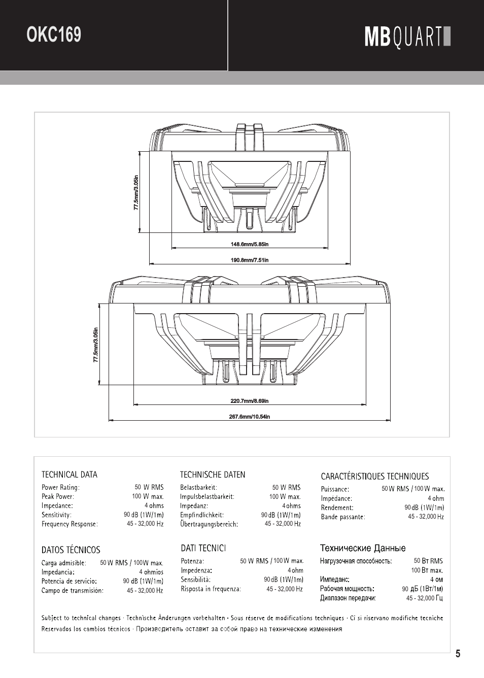 Okc169 | MB QUART Onyx OSC216 User Manual | Page 6 / 10