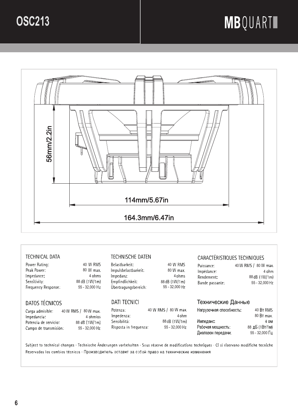 Osc213 | MB QUART Onyx OSC216 User Manual | Page 7 / 10