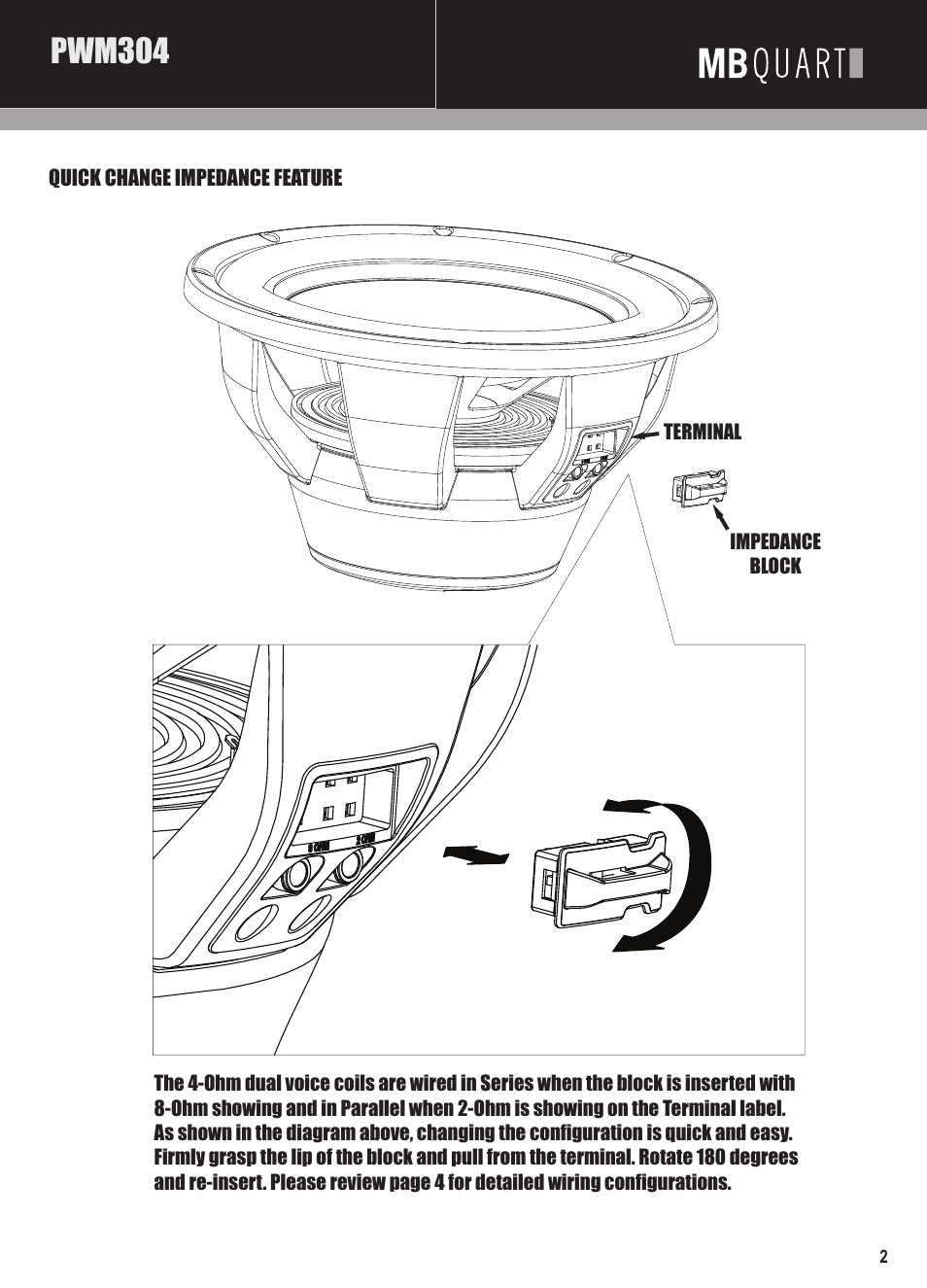 Mbq pwm subwoofer manual pg2, Pwm304 | MB QUART PREMIUM PWM304 User Manual | Page 3 / 8