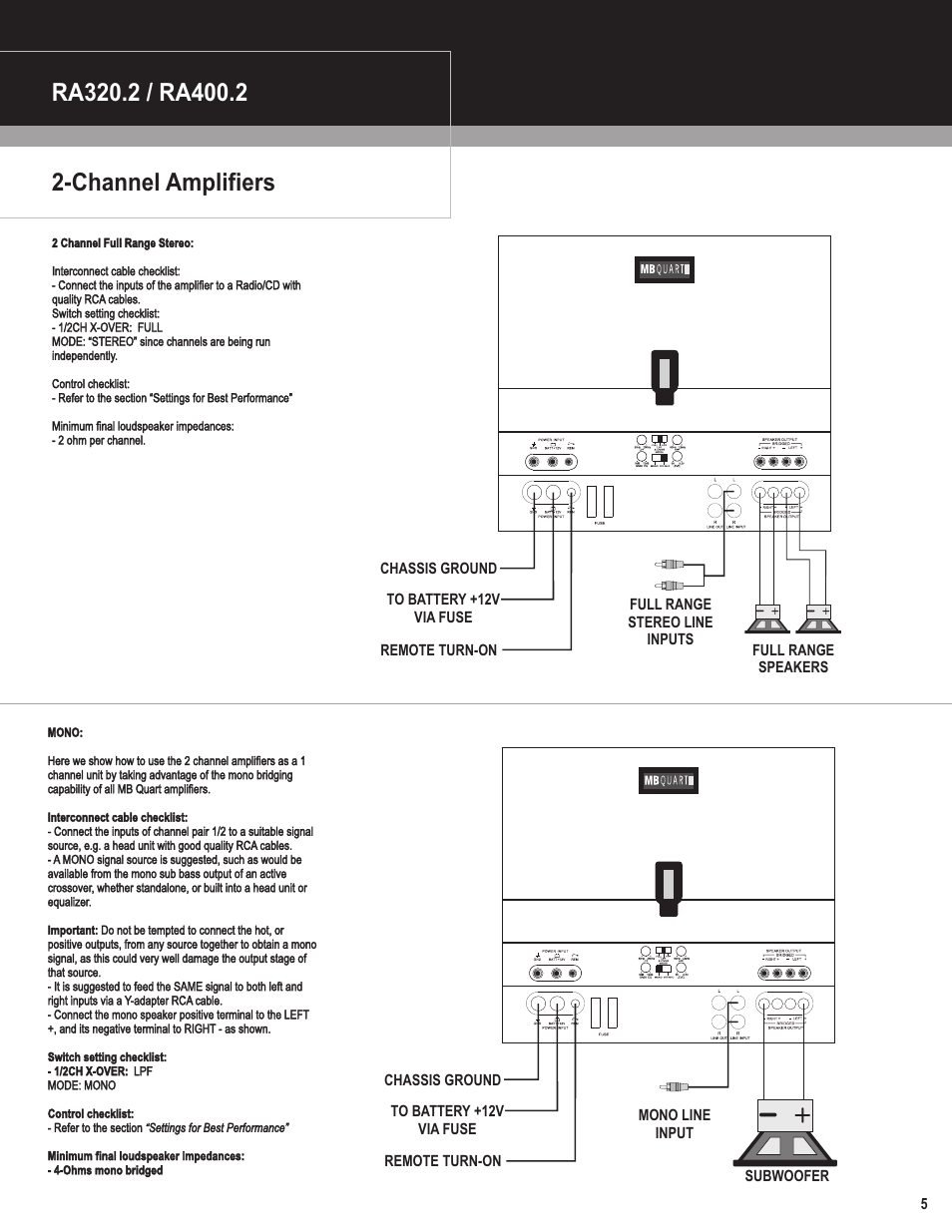 MB QUART Reference Amplifiers User Manual | Page 6 / 11