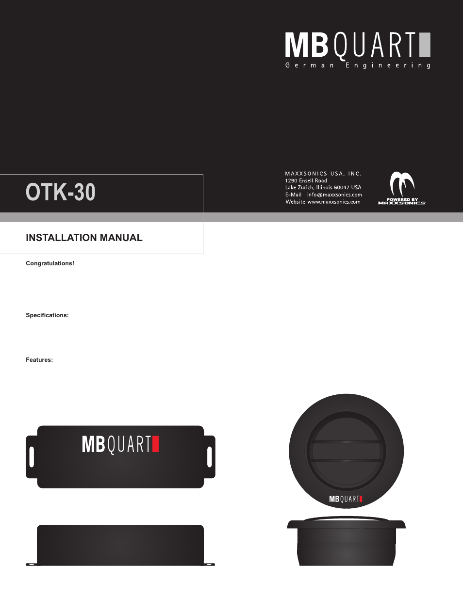 MB QUART OTK-30 User Manual | 4 pages