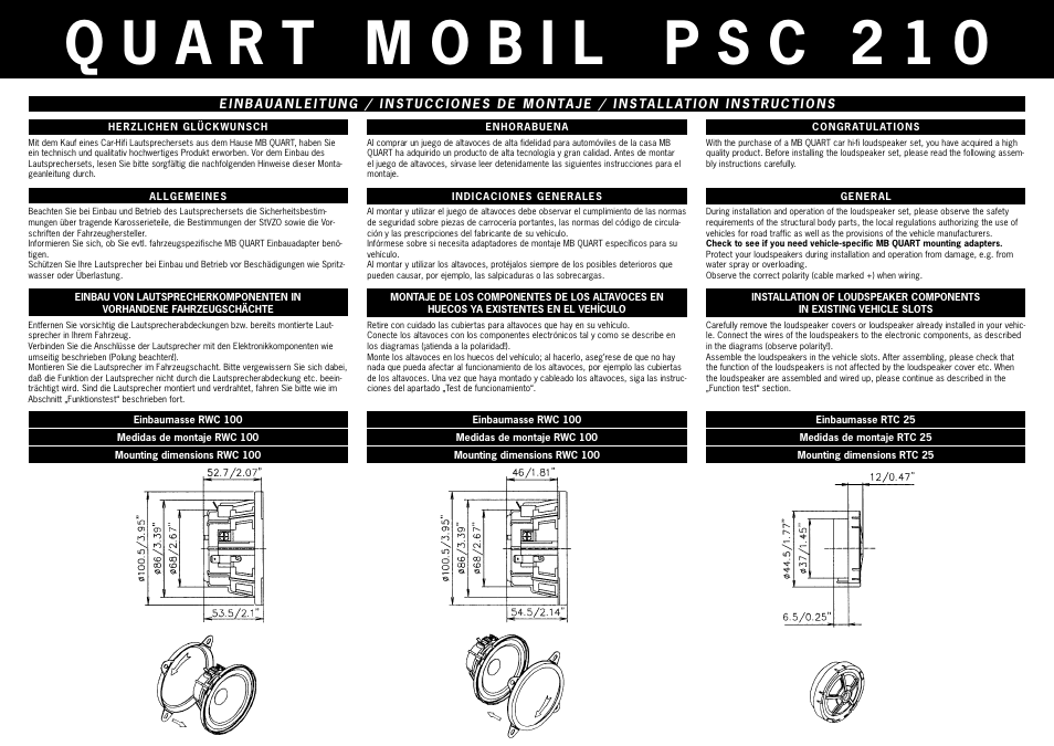 MB QUART PSC 210 User Manual | Page 2 / 6