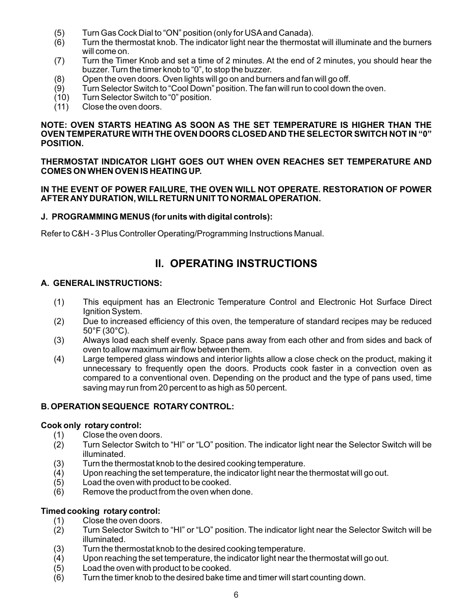 Ii. operating instructions | BKI COB-G User Manual | Page 6 / 16