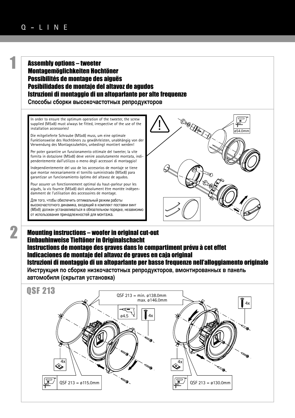 Qsf 213, Q - l i n e | MB QUART QSF 216 nano User Manual | Page 4 / 9
