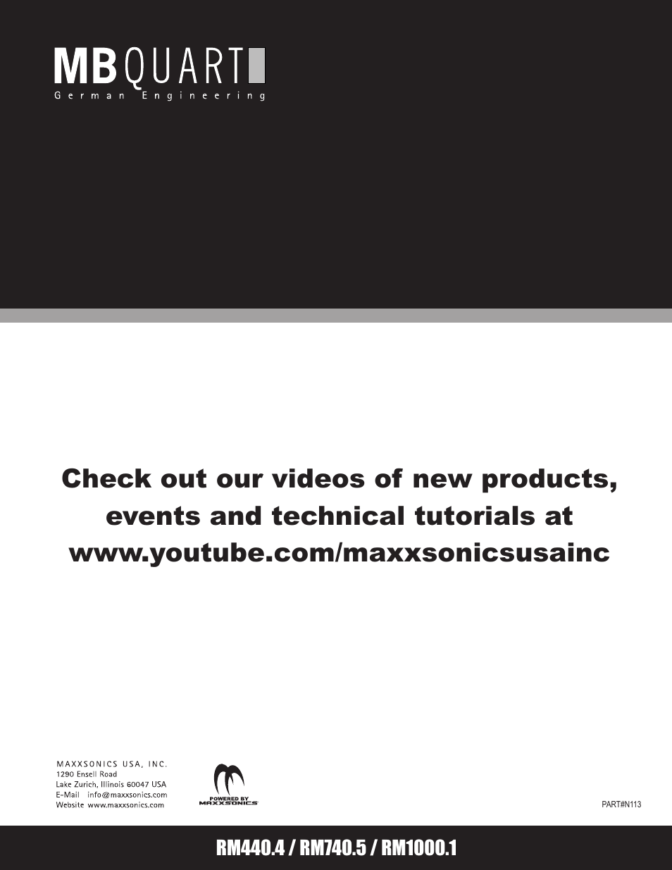 Mbq mykro amplifier manual back cover | MB QUART Reference MYKRO Amplifiers User Manual | Page 12 / 12