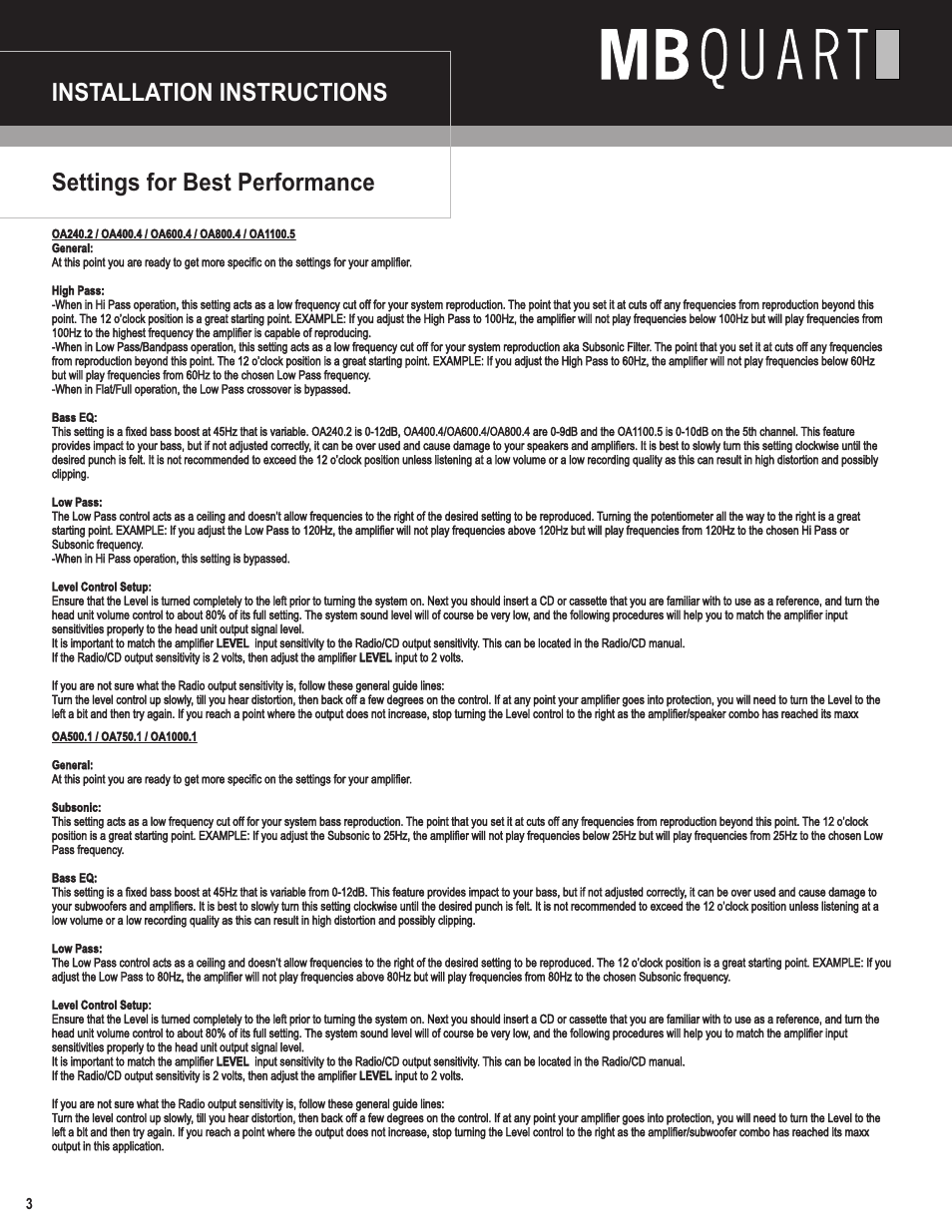 MB QUART Onyx Amplifiers User Manual | Page 4 / 12