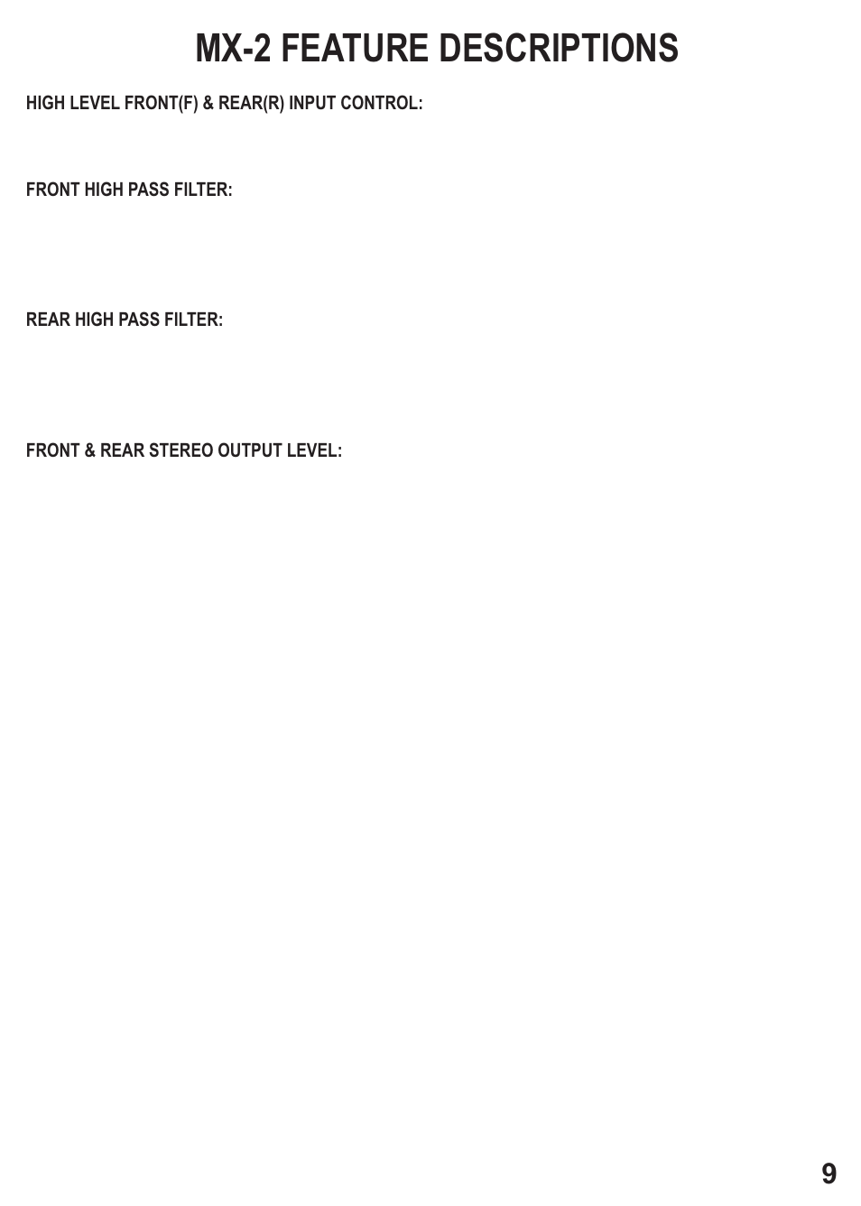 Mx-2 feature descriptions | MB QUART MX-4 User Manual | Page 11 / 22