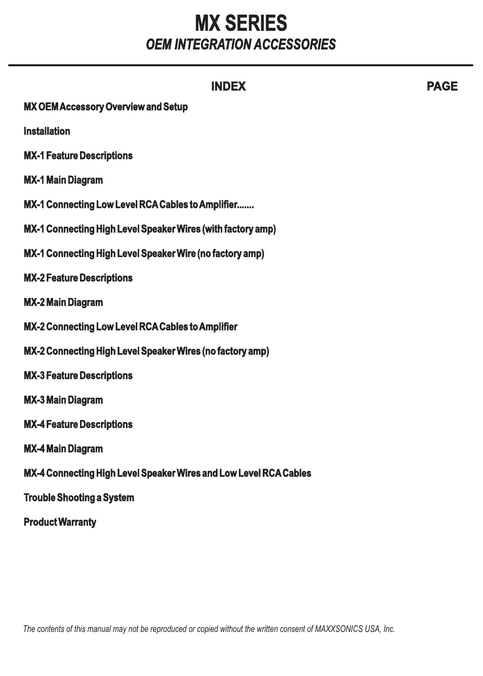 Mx series, Oem integration accessories | MB QUART MX-4 User Manual | Page 2 / 22