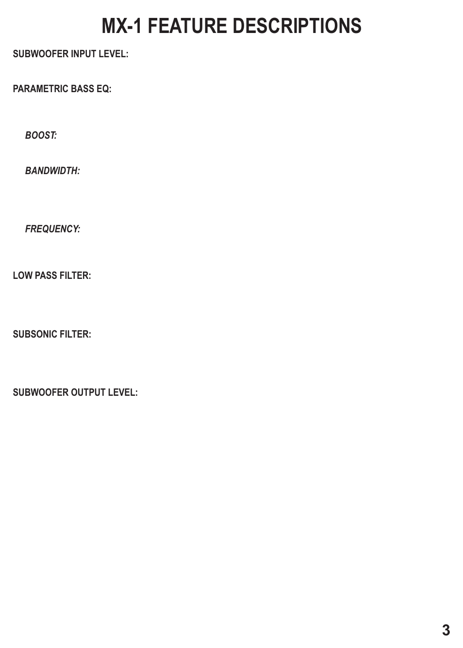 Mx-1 feature descriptions | MB QUART MX-4 User Manual | Page 5 / 22