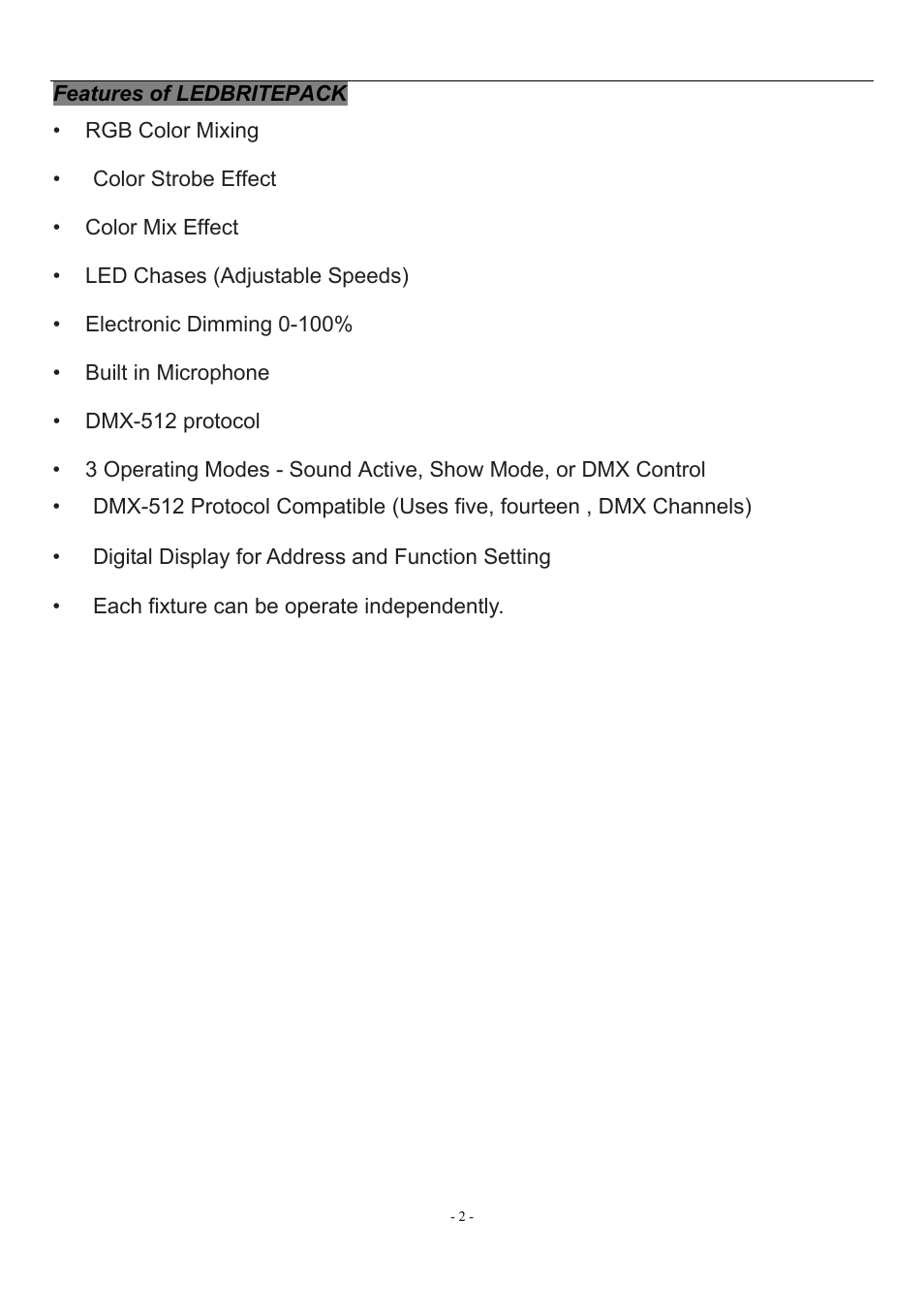 MBT Lighting LEDBRITEPACK User Manual | Page 3 / 7