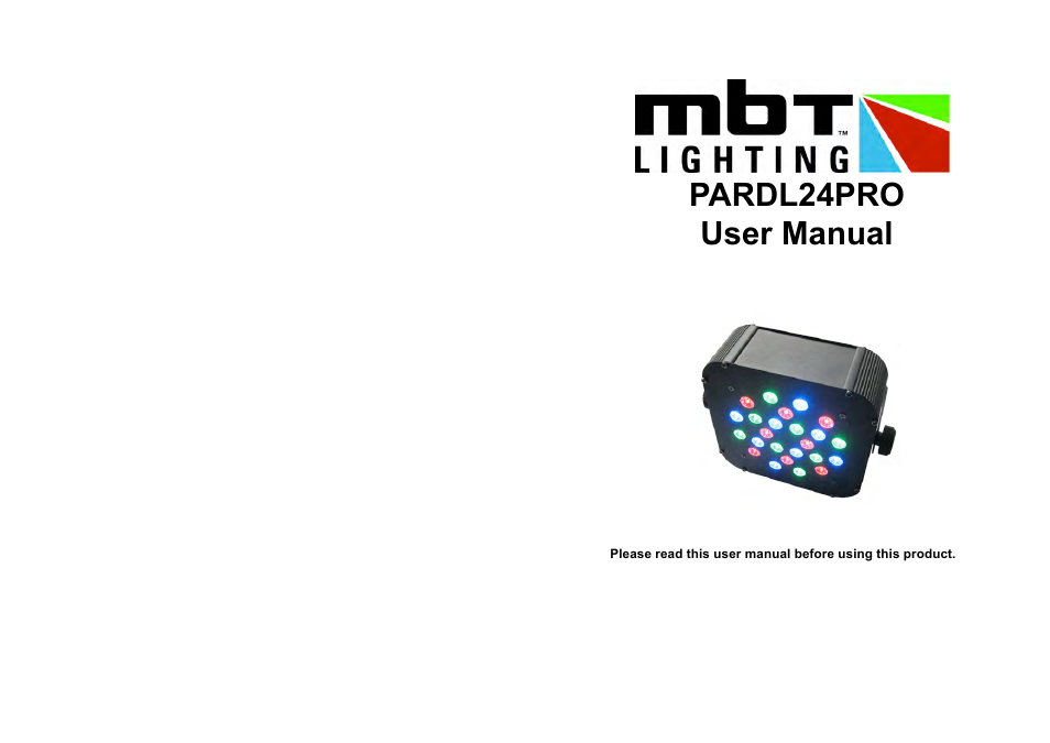 MBT Lighting PARDL24PRO (SRP-7002) User Manual | 2 pages