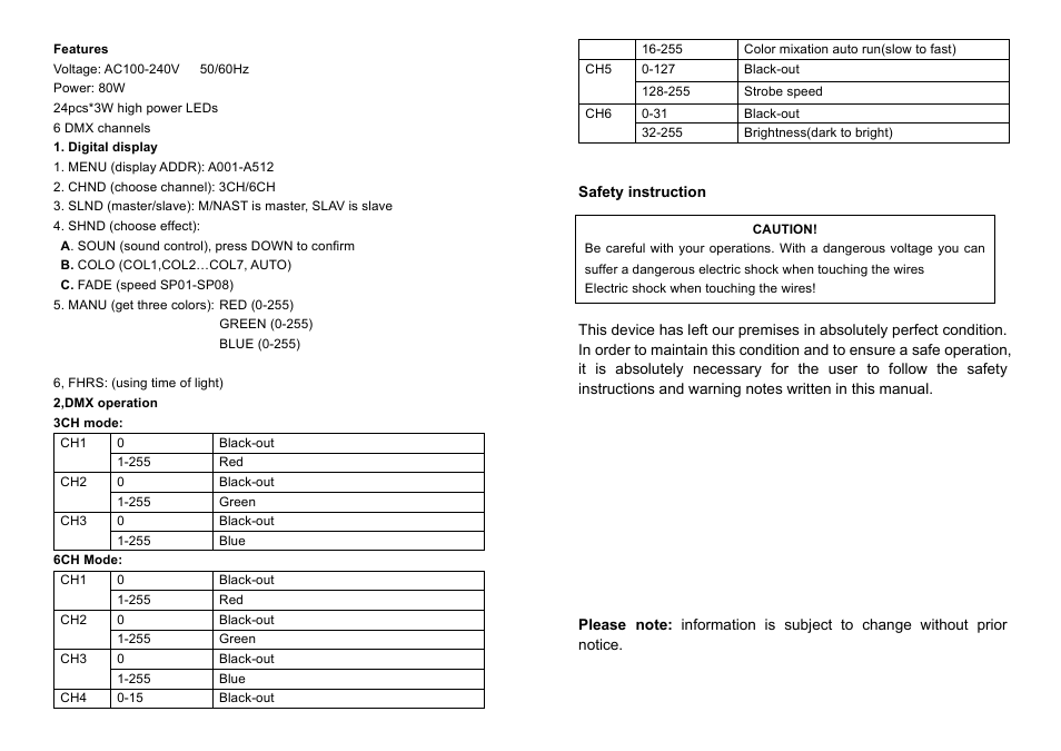MBT Lighting PARDL24PRO (SRP-7002) User Manual | Page 2 / 2