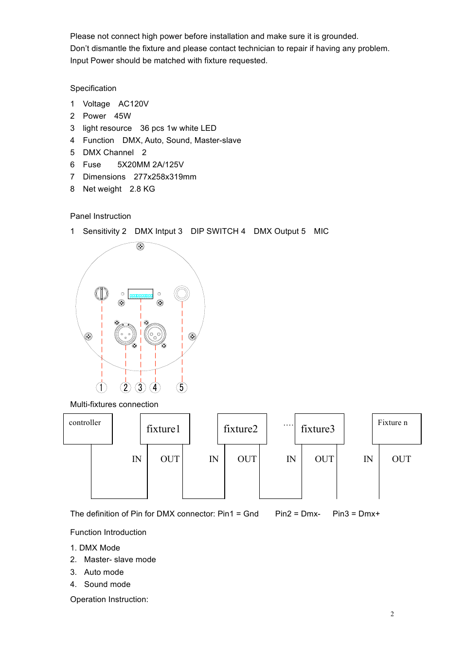 Fixture1 fixture2 fixture3 | MBT Lighting LEDWPAR64PRO User Manual | Page 2 / 6