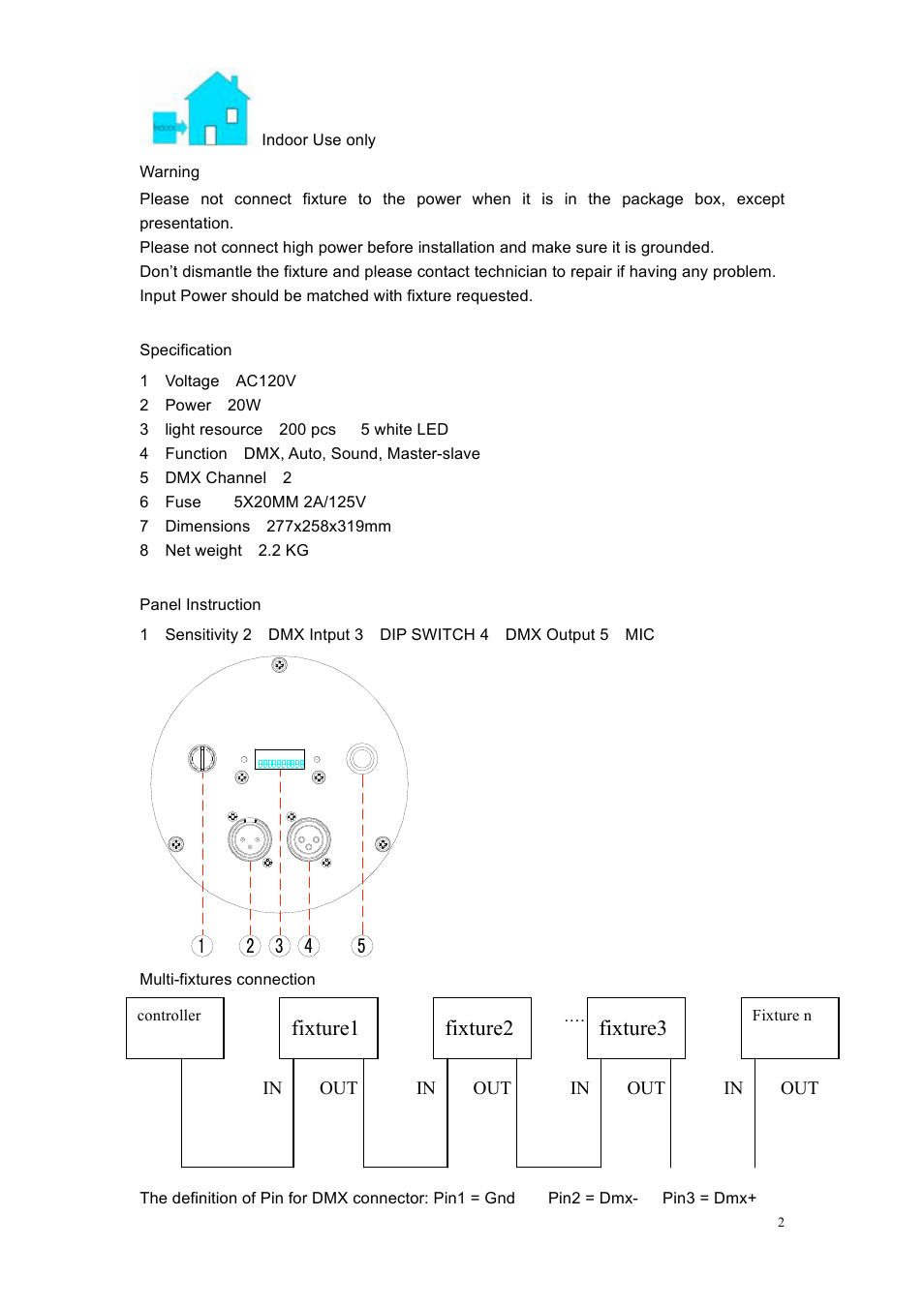Fixture1 fixture2 fixture3 | MBT Lighting LEDWPAR64 User Manual | Page 2 / 6