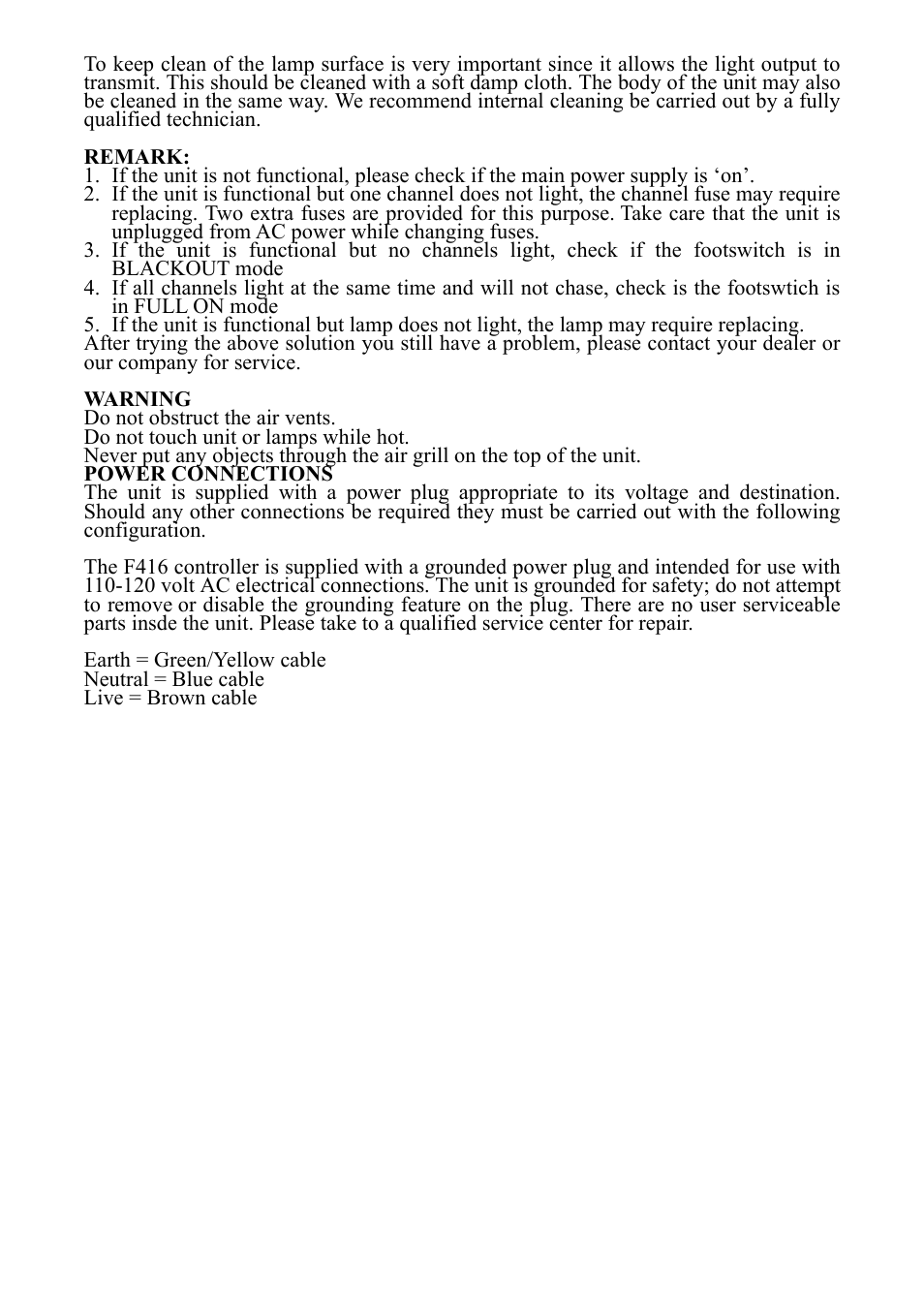 MBT Lighting F416 User Manual | Page 2 / 2
