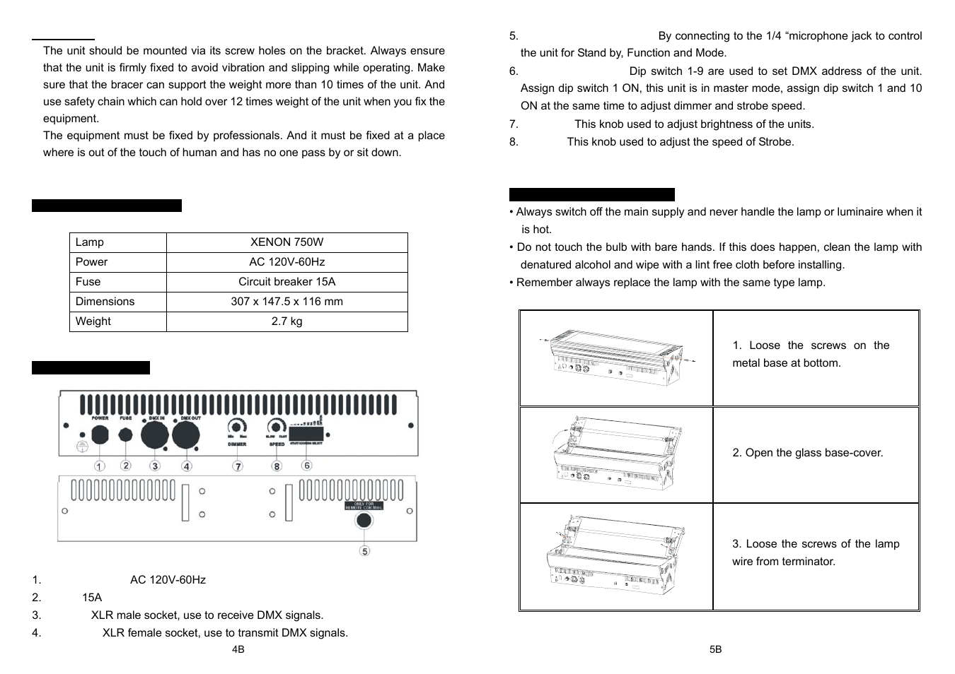 MBT Lighting ST7500DMX User Manual | Page 3 / 6