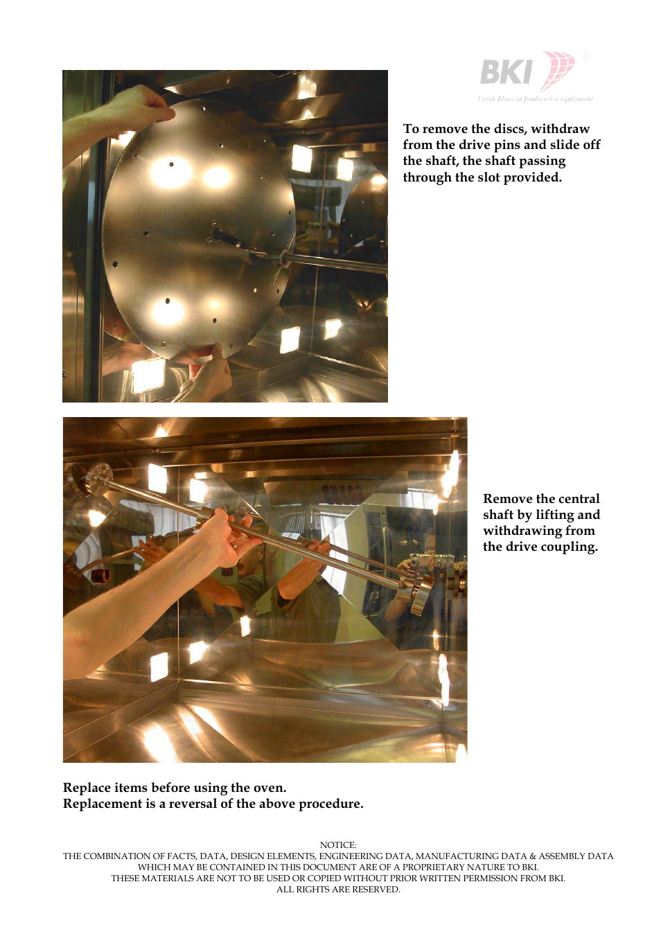 Replace items before using the oven | BKI VG16 User Manual | Page 4 / 7